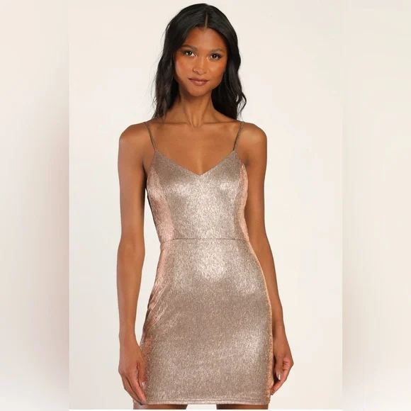 Lulus | Dresses | Party Moment Rose Gold Shiny Bodycon Mini Dress | Poshmark Lulus | Dresses | Party Moment Rose Gold Shiny Bodycon Mini Dress | Poshmark